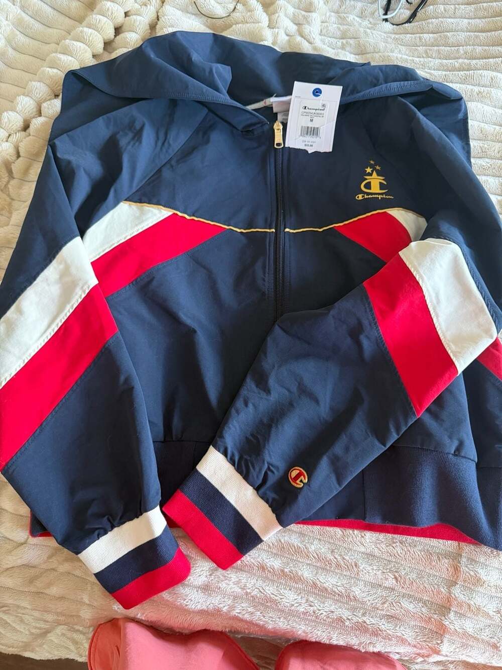 Champion Gold Medal Split Hood Full Zip Navy Windbreaker Jacket